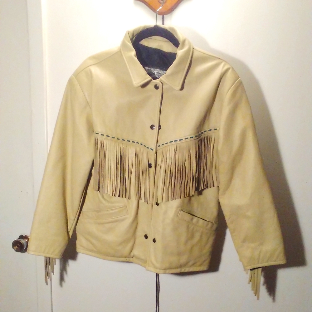 Fringed leather cowgirl jacket
